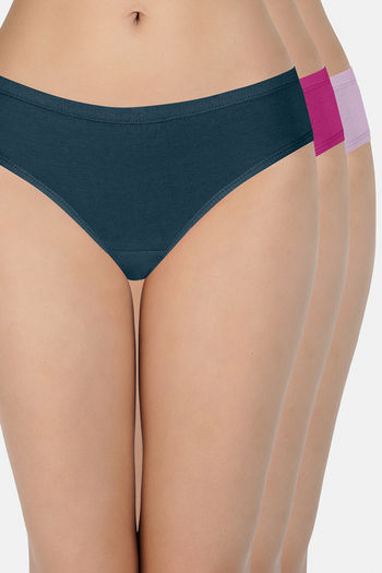 Buy Every de by Amante Low Rise Three-Fourth Coverage Bikini Panty (Pack of 3) - Assorted